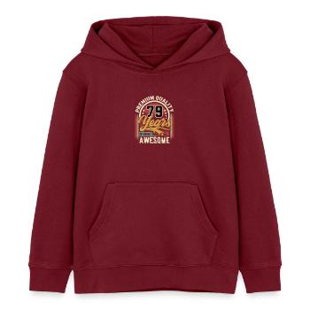79. Geburtstag - Kinder Organic Hoodie Mini Cruiser von Stanley/Stella - Burgunderrot - Vorne - AI Model Kid Female (0cm)