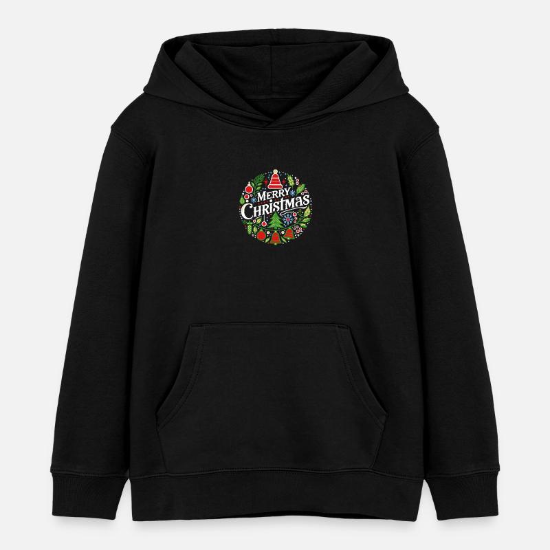 Joyeux Noël 3 - Sweat à capuche enfant bio Stanley/Stella - noir