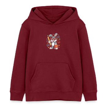 Apprentissage de l’école des lapins avec des lunettes - Sweat à capuche enfant bio Stanley/Stella - bordeaux - Devant - AI Model Kid Female (0cm)