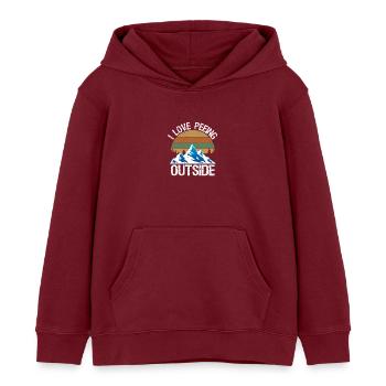 I Love Peeing Outside Camping Hiking - Sweat à capuche enfant bio Stanley/Stella - bordeaux - Devant - AI Model Kid Female (0cm)