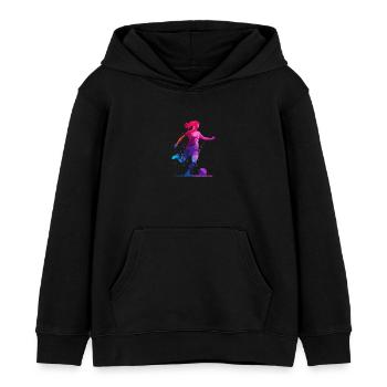 Fußball Fußballerin, Fussballspielerin, bunt Frau - Kinder Organic Hoodie Mini Cruiser von Stanley/Stella - Schwarz - Vorne - AI Model Kid Male (0cm)