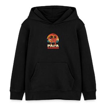 Papasaurus Retro Sunset - Sweat à capuche enfant bio Stanley/Stella - noir - Devant - AI Model Kid Male (0cm)