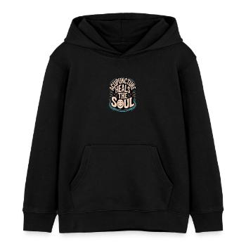 Acupuncture Médecine chinoise Santé - Sweat à capuche enfant bio Stanley/Stella - noir - Devant - AI Model Kid Male (0cm)