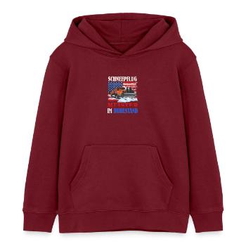SCHNEEPFLUG MEISTER IM RUHESTAND Lustiges - Kinder Organic Hoodie Mini Cruiser von Stanley/Stella - Burgunderrot - Vorne - AI Model Kid Female (0cm)