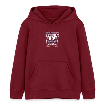 Hanches Hanches Articulation de la hanche - Sweat à capuche enfant bio Stanley/Stella - bordeaux - Devant - AI Model Kid Female (0cm)