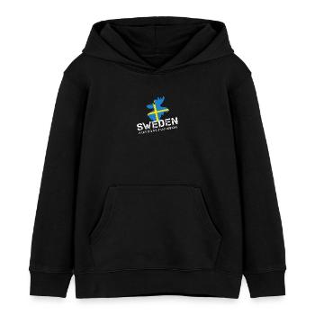 Suède Sverige Suédois - Sweat à capuche enfant bio Stanley/Stella - noir - Devant - AI Model Kid Male (0cm)