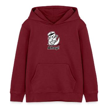 Mignon marin loutre tenant une carte postale dans une bouteille - Sweat à capuche enfant bio Stanley/Stella - bordeaux - Devant - AI Model Kid Female (0cm)