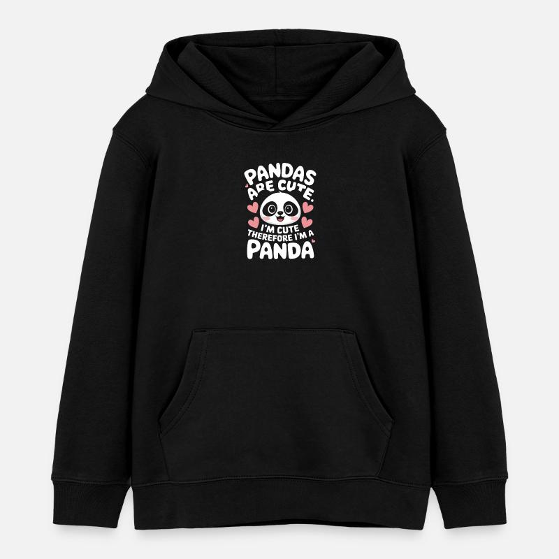 Panda Ours Panda Animal Pandas - Sweat à capuche enfant bio Stanley/Stella - noir