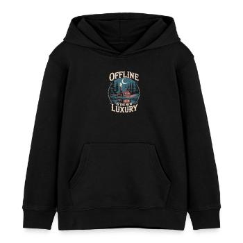 Offline ist Luxus - Digital Detox Statement - Kinder Organic Hoodie Mini Cruiser von Stanley/Stella - Schwarz - Vorne - AI Model Kid Male (0cm)