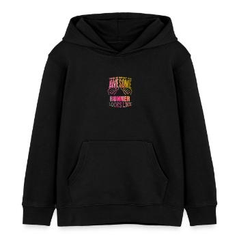 course - Sweat à capuche enfant bio Stanley/Stella - noir - Devant - AI Model Kid Male (0cm)