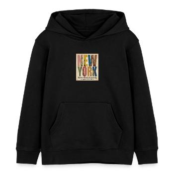 New York Vintage – Freiheitsstatue - Kinder Organic Hoodie Mini Cruiser von Stanley/Stella - Schwarz - Vorne - AI Model Kid Male (0cm)