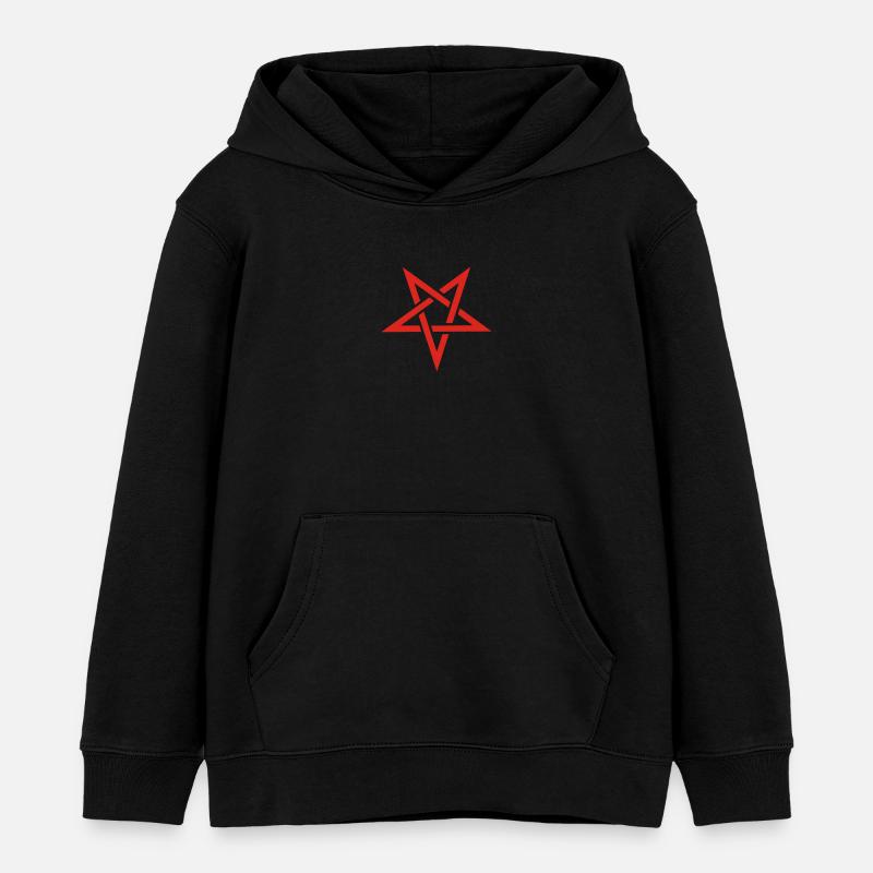 pentagram_inv - Sweat à capuche enfant bio Stanley/Stella - noir