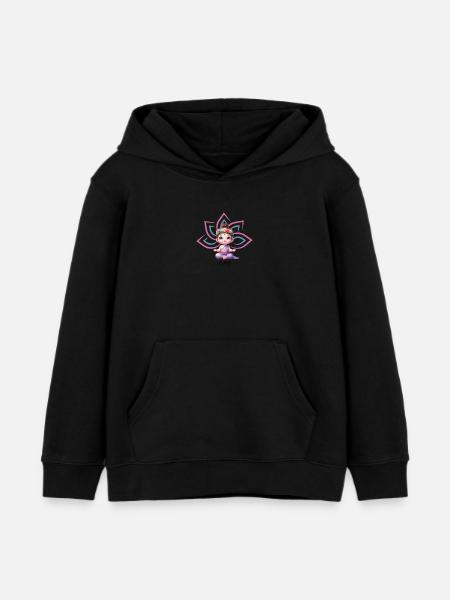 Lotus Bébé Om - Sweat à capuche enfant bio Stanley/Stella - noir