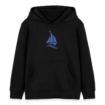 Permis de voile voilier - Sweat à capuche enfant bio Stanley/Stella - noir - Devant - AI Model Kid Male (0cm)