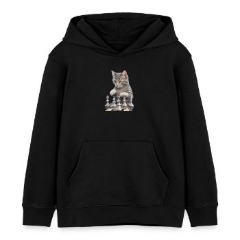 Katze als Schachspieler - Perfekt für Schach- und - Kinder Organic Hoodie Mini Cruiser von Stanley/Stella - Schwarz - Vorne - AI Model Kid Male (0cm)