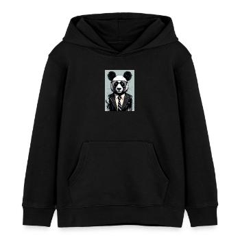 Panda costume smoking panda géant - Sweat à capuche enfant bio Stanley/Stella - noir - Devant - AI Model Kid Male (0cm)