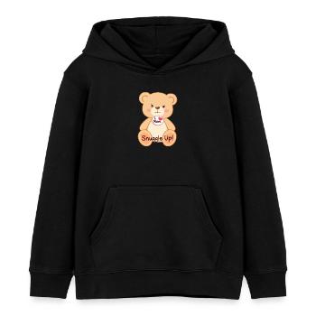 Entzückende Teddybär Geschenkidee: I Love Mom Heart - Kinder Organic Hoodie Mini Cruiser von Stanley/Stella - Schwarz - Vorne - AI Model Kid Male (0cm)