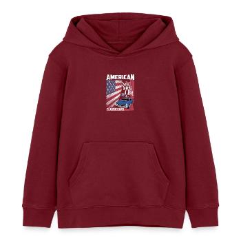 American Classic Cars - Kinder Organic Hoodie Mini Cruiser von Stanley/Stella - Burgunderrot - Vorne - AI Model Kid Female (0cm)
