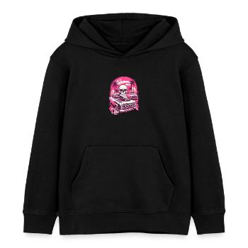 Classic Car und Totenkopf - Kinder Organic Hoodie Mini Cruiser von Stanley/Stella - Schwarz - Vorne - AI Model Kid Male (0cm)