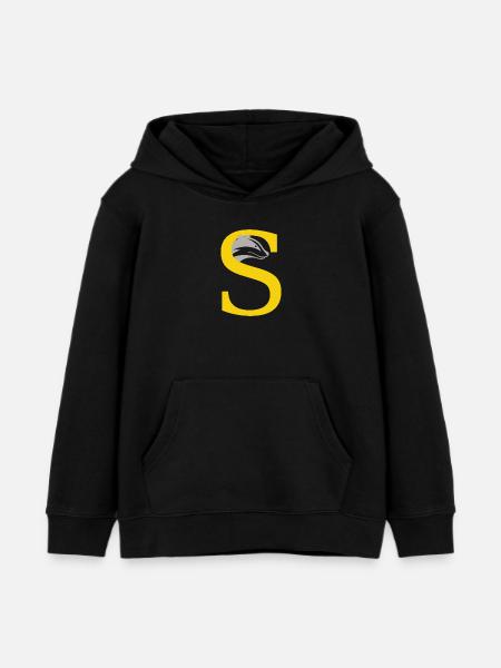 letter S - Kids Organic Hoodie by Stanley/Stella - black