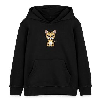 Serval - Kinder Organic Hoodie Mini Cruiser von Stanley/Stella - Schwarz - Vorne - AI Model Kid Male (0cm)