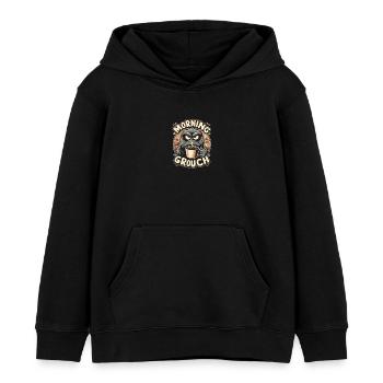Grognement matinal - Sweat à capuche enfant bio Stanley/Stella - noir - Devant - AI Model Kid Male (0cm)