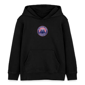 American Legend - Jeep Wrangler JK - Kinder Organic Hoodie Mini Cruiser von Stanley/Stella - Schwarz - Vorne - AI Model Kid Male (0cm)