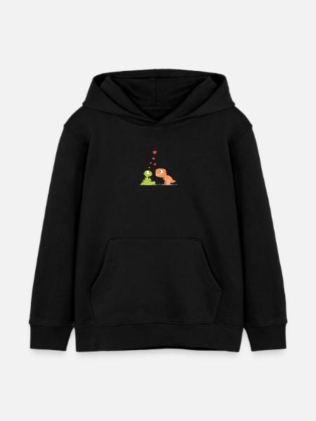 Motiv Dinos Liebe - Kinder Organic Hoodie Mini Cruiser von Stanley/Stella - Schwarz