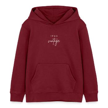 Anniversaire 1965 vintage - Sweat à capuche enfant bio Stanley/Stella - bordeaux - Devant - AI Model Kid Female (0cm)