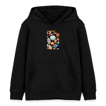 Pierres colorées - Sweat à capuche enfant bio Stanley/Stella - noir - Devant - AI Model Kid Male (0cm)