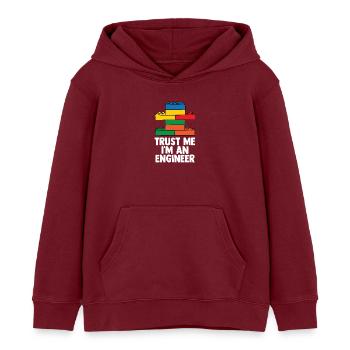 Brick Builder Brick Building Master Builder - Kids Organic Hoodie by Stanley/Stella - burgundy - Front - AI Model Kid Female (0cm)
