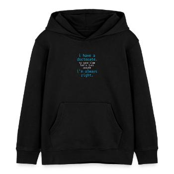 PhD Doctor - Kids Organic Hoodie by Stanley/Stella - black - Front - AI Model Kid Male (0cm)