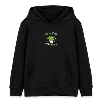 Aloe Vera Succulents - Kids Organic Hoodie by Stanley/Stella - black - Front - AI Model Kid Male (0cm)
