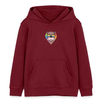 Lion de mer regenobogen - Sweat à capuche enfant bio Stanley/Stella - bordeaux - Devant - AI Model Kid Female (0cm)