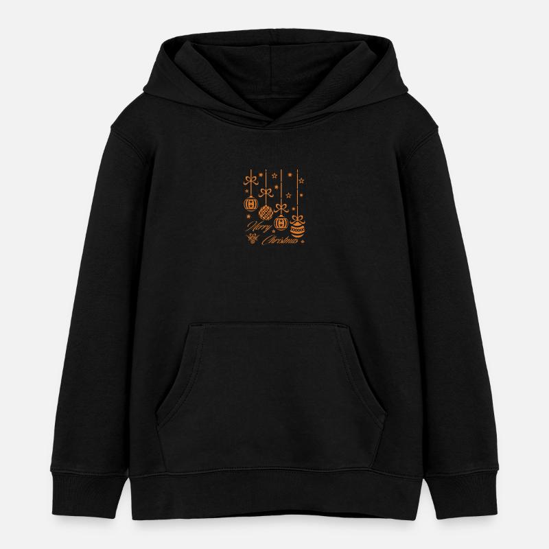 JOYEUX NOËL BOULES DE NOËL - Sweat à capuche enfant bio Stanley/Stella - noir