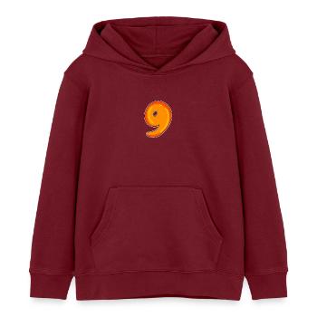 Neuf - 9 Motif - Sweat à capuche enfant bio Stanley/Stella - bordeaux - Devant - AI Model Kid Female (0cm)