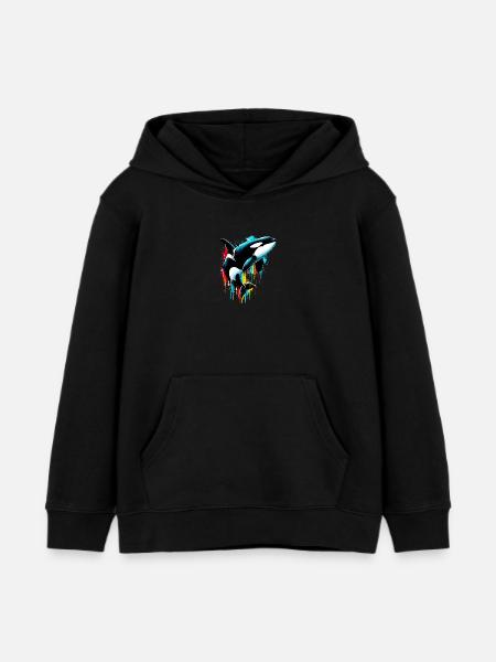 Schwertwal - Kinder Organic Hoodie Mini Cruiser von Stanley/Stella - Schwarz