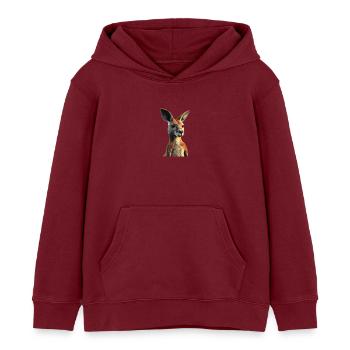 Kangourou Australie Outback Kangourous mignons sauvages - Sweat à capuche enfant bio Stanley/Stella - bordeaux - Devant - AI Model Kid Female (0cm)