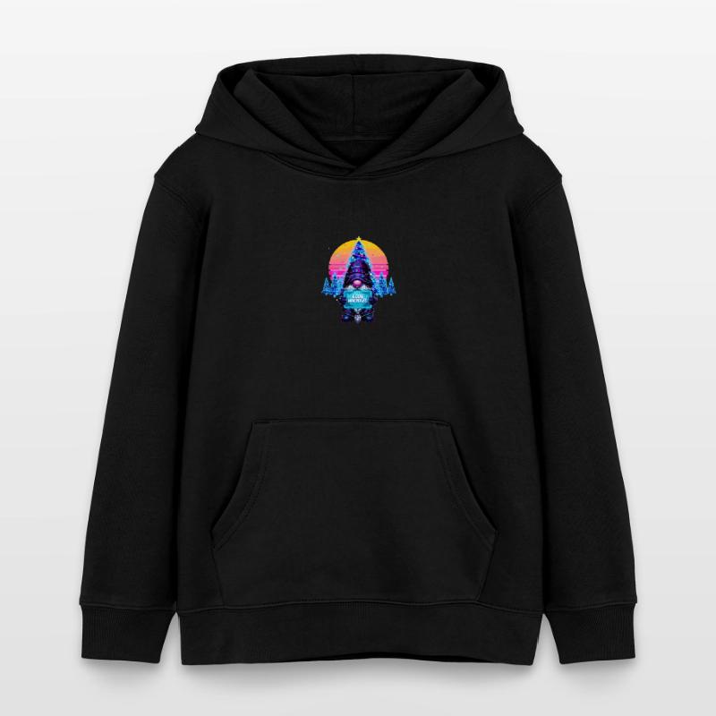 Cyberpunk Code Gnome - Synthwave Noël Nerd Sweat à capuche enfant bio Stanley/Stella