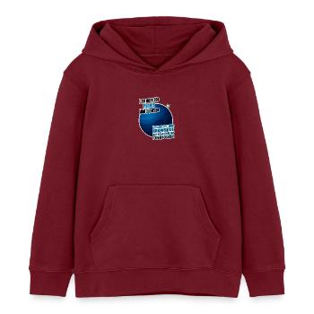I am more the Planet 9 kind o' person - Kids Organic Hoodie by Stanley/Stella - burgundy - Front - AI Model Kid Female (0cm)