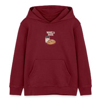 Sourdough Wake And Bake - Kids Organic Hoodie by Stanley/Stella - burgundy - Front - AI Model Kid Female (0cm)