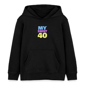 Logo de l’explosion de couleurs des années 40 - Sweat à capuche enfant bio Stanley/Stella - noir - Devant - AI Model Kid Male (0cm)