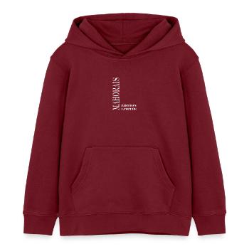 mahorais - Sweat à capuche enfant bio Stanley/Stella - bordeaux - Devant - AI Model Kid Female (0cm)