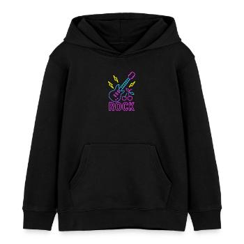 Neon Rock Vibes – Buntes Gitarren-Design - Kinder Organic Hoodie Mini Cruiser von Stanley/Stella - Schwarz - Vorne - AI Model Kid Male (0cm)