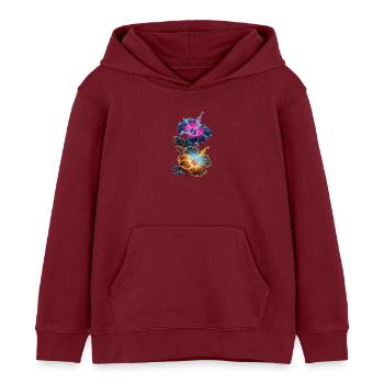 Orchideen für eine Floristin - Kinder Organic Hoodie Mini Cruiser von Stanley/Stella - Burgunderrot - Vorne - AI Model Kid Female (0cm)
