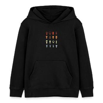 Douilles d’ampoules - Sweat à capuche enfant bio Stanley/Stella - noir - Devant - AI Model Kid Male (0cm)