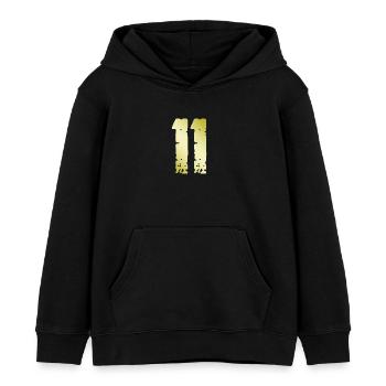 11 Zahl Vintage - Kinder Organic Hoodie Mini Cruiser von Stanley/Stella - Schwarz - Vorne - AI Model Kid Male (0cm)