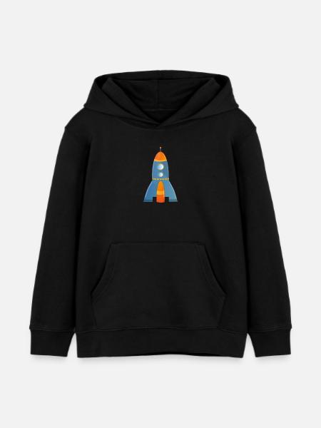 Rocket - Kids Organic Hoodie by Stanley/Stella - black