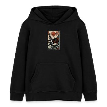 Japanese print - Kids Organic Hoodie by Stanley/Stella - black - Front - AI Model Kid Male (0cm)