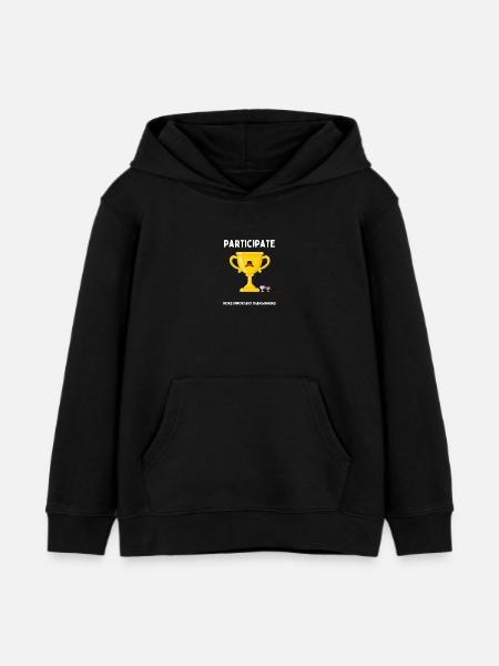 Participate - Kids Organic Hoodie by Stanley/Stella - black